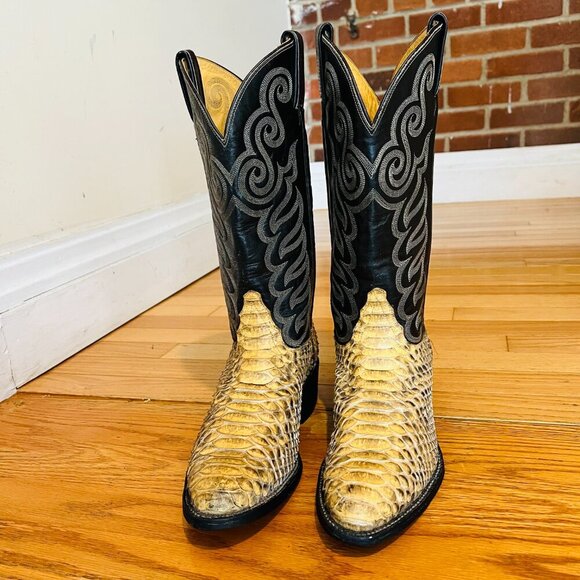 8 D RARE VIPER SNAKE POINTED TOE GOLD LABEL TL VTG CUSTOM COWBOY WESTERN BOOTS - Picture 15 of 16